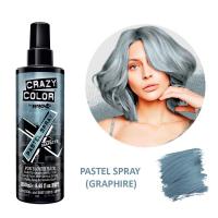 цветной спрей для волос crazy color pastel spray graphite, 250 ml