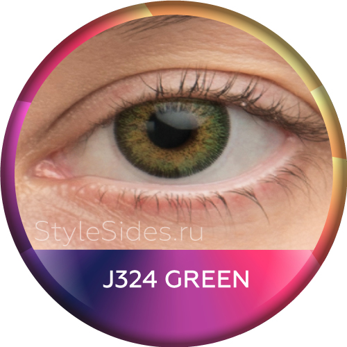 Зелёные линзы с чёрным ободком Green J327