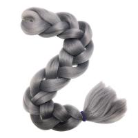 канекалон цветной для плетения кос 200 см. gray