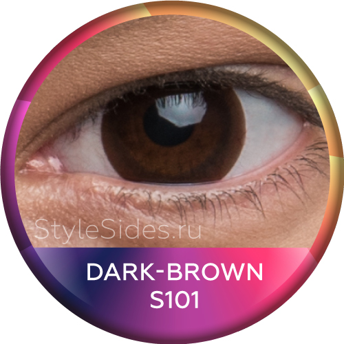 Линзы насыщенного тёмно-коричневого цвета Dark Brown S104