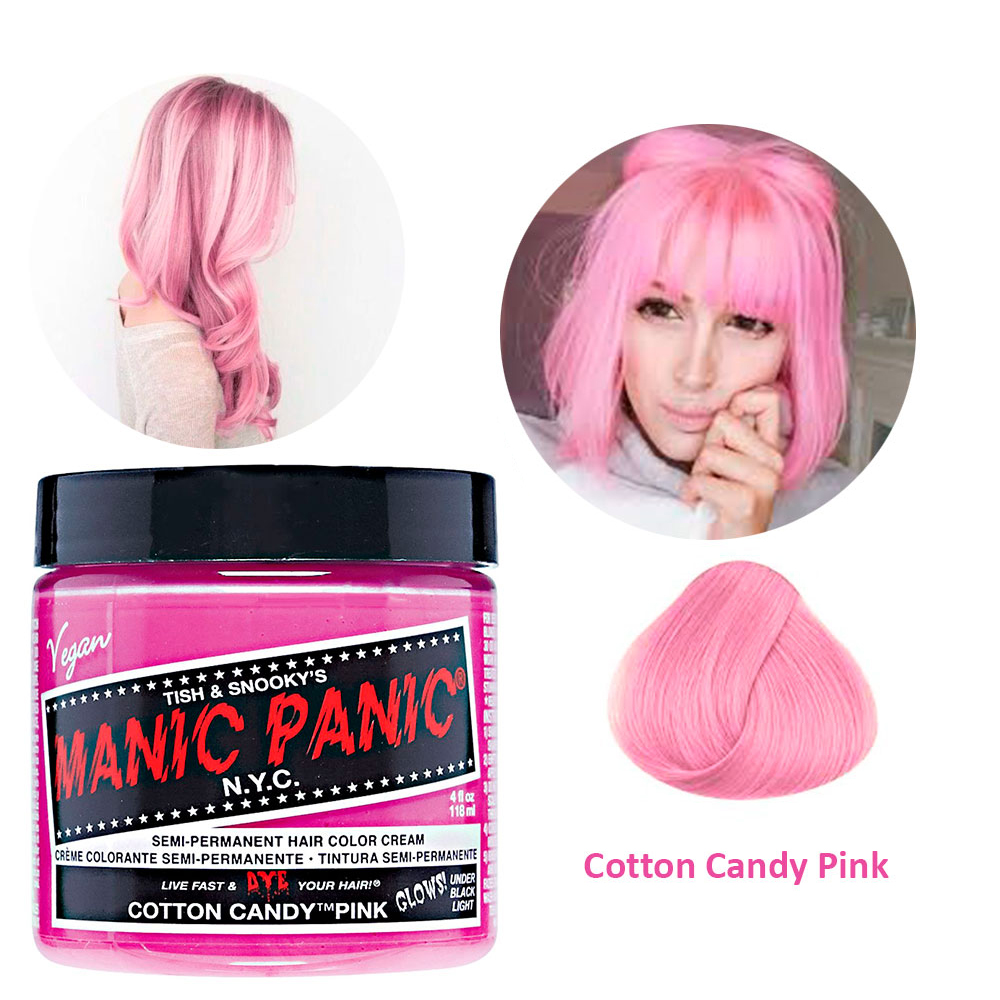 Есть розовая краска. Маник паник Cotton Candy Pink. Manic Panic краска Cotton. Маник паник краска Pink. Розовая краска для волос Cotton Candy Pink.