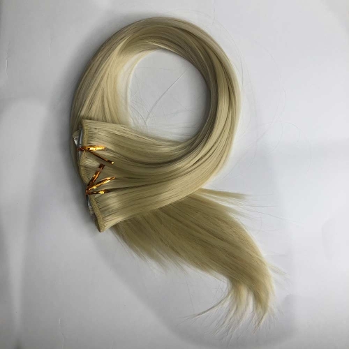 Накладные волосы на заколках блонд 613, 6 прядей, 56cm