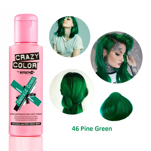 Краска для волос Crazy Color 46 Pine Green (елово - зелёный)