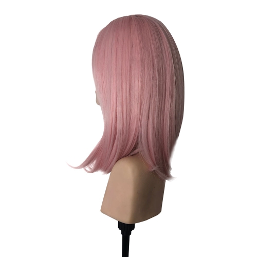 Парик с челкой светлый розовый Short Straight Pink Princess Anime Kusano Yui CS-450B, 35см