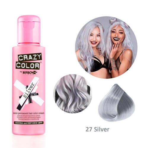 Краска для волос Crazy Color 27 Silver (серебро)