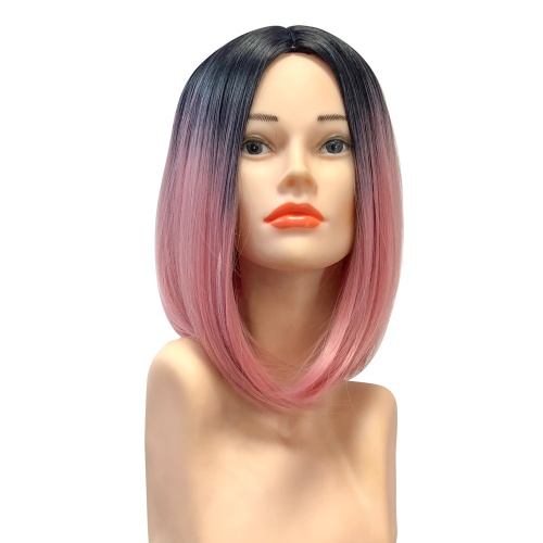парик каре без челки черно-пасельный driada 1b/pink, 35cm