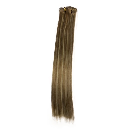 накладные волосы на заколках темно каштановый 27h613, 6 прядей, 56cm