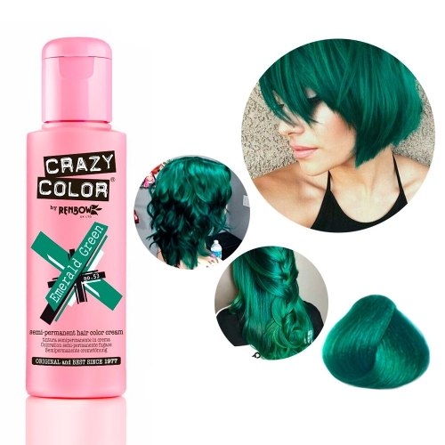 Краска для волос Crazy Color 53 Emerald Green (изумрудно - зелёный)