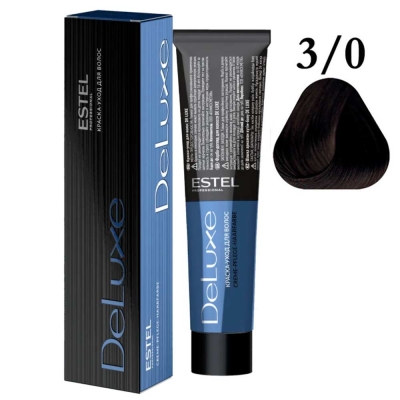 Краска для волос ESTEL PROFESSIONAL DELUXE 3/0 темный шатен, 60 мл