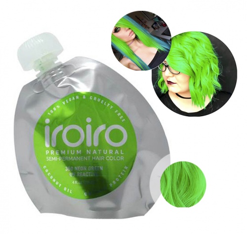 Краска для волос iroiro 350 neon green неоновый зеленый, 236 ml