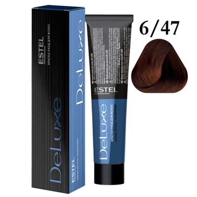 Краска для волос ESTEL PROFESSIONAL DELUXE 6/47 темно-русый медно-коричневый, 60 мл
