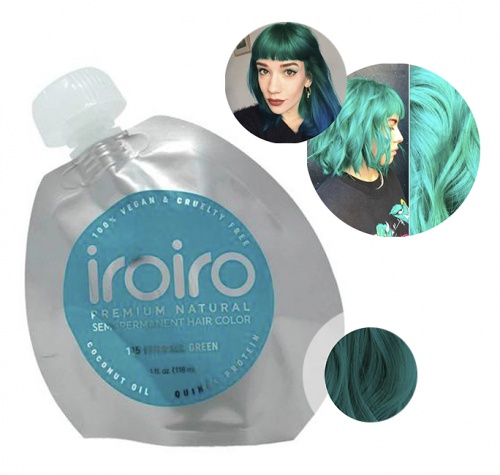 Краска для волос iroiro 115 emerald green изумрудно-зеленый, 118 ml