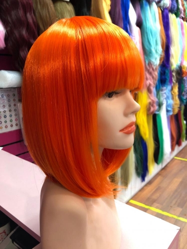 парик каре с челкой оранжевый driada ав-2, 30cm