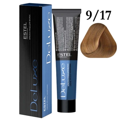 Краска для волос ESTEL PROFESSIONAL DELUXE 9/17 блондин пепельно-коричневый, 60 мл