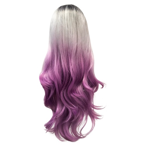 парик волнистый без челки черно-серо-сиреневый driada 9381 1b/silver/purple, 60cm