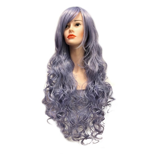 парик кудрявый с челкой rose quartz серо-синий driada  cs-065c, 90cm