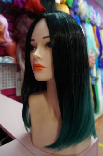 парик каре без челки черно-зеленый driada 1b/green, 35cm